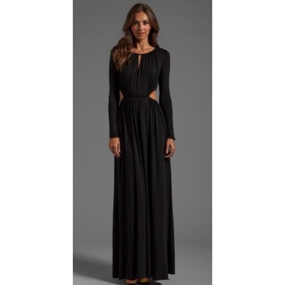NWT Rachel Pally Women’s Size M Jazz Maxi Dress in Black Revolve Keyhole Cutouts - Picture 1 of 11